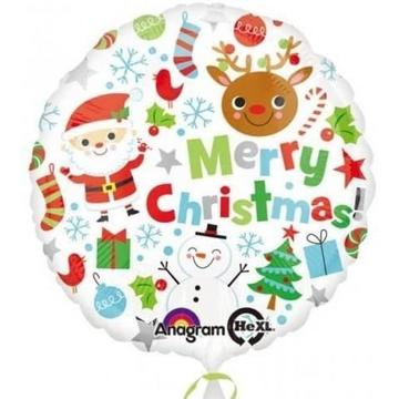 Merry Christmas Icons Folienluftballon
