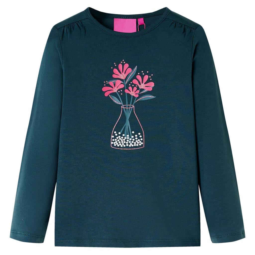 Image of Kinder Langarmshirt Gewebe Mädchen Grün 128