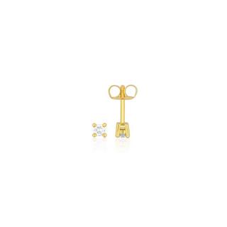 MUAU Schmuck  Solitär Ohrstecker 4-Griff-Fassung Gelbgold 750 Brillanten 0.10ct. 3mm 