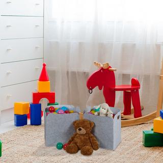 Northio set di 2 cestini portaoggetti in feltro  