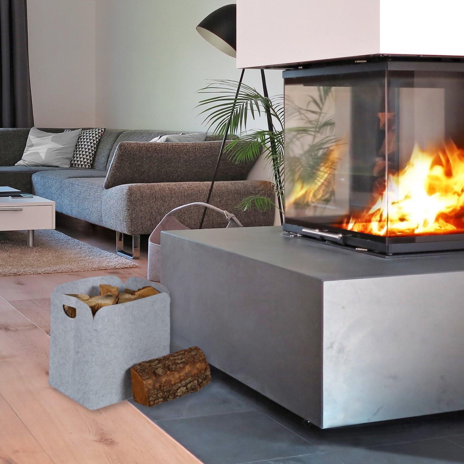 Northio set di 2 cestini portaoggetti in feltro  