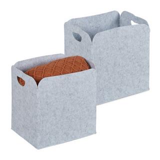 Northio set di 2 cestini portaoggetti in feltro  