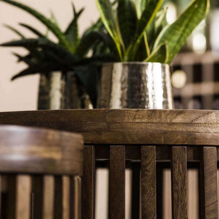 mutoni Table basse Tweak bois de manguier sable (lot de 2)  