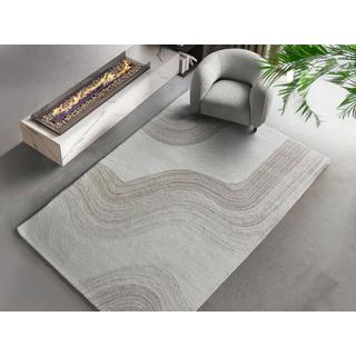 Vente-unique  Tapis 100% laine fait à la main - 200 x 290 cm - 1800g/m2 - Beige et taupe  - AZARIA 