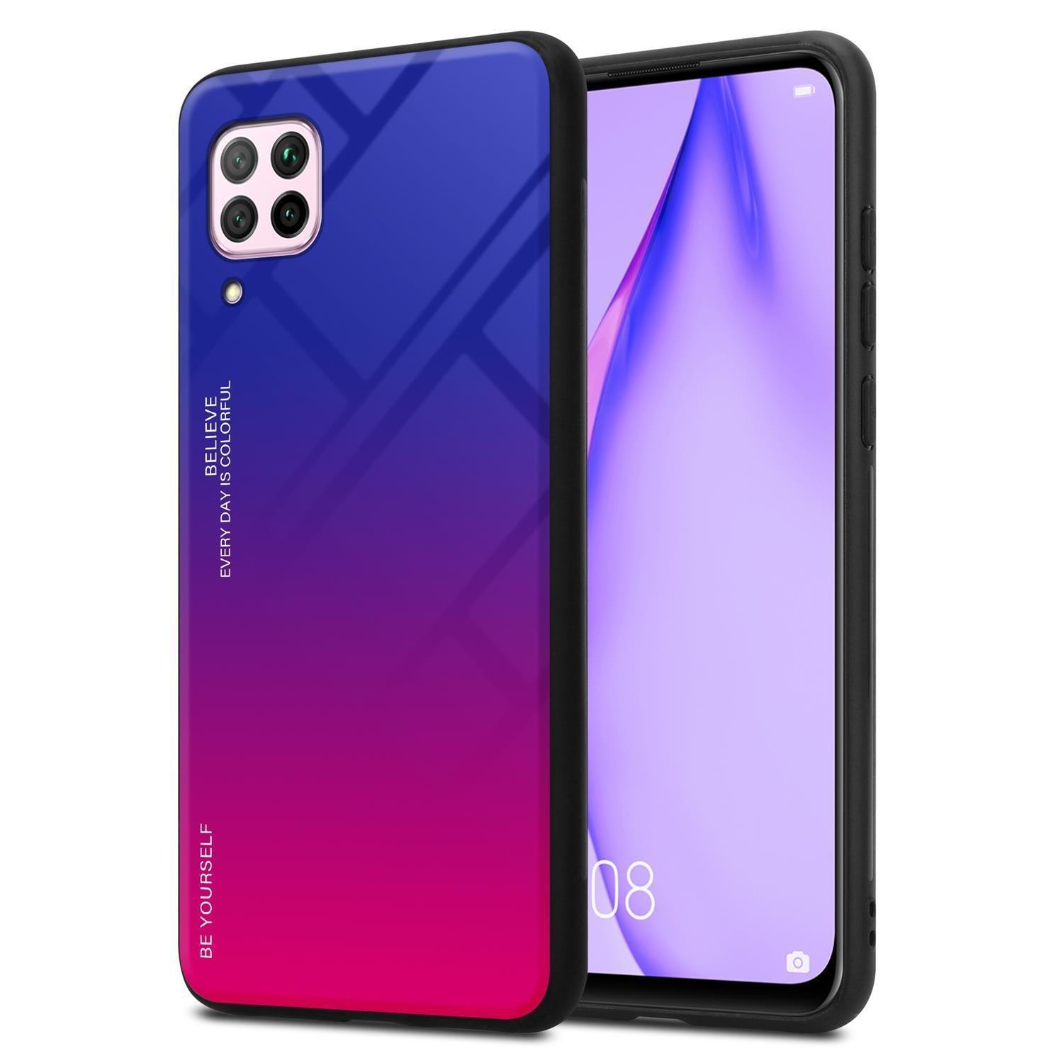 Cadorabo  Housse compatible avec Huawei NOVA 6 SE / P40 LITE / NOVA 7i - Coque de protection bicolore en silicone TPU et dos en verre trempé 