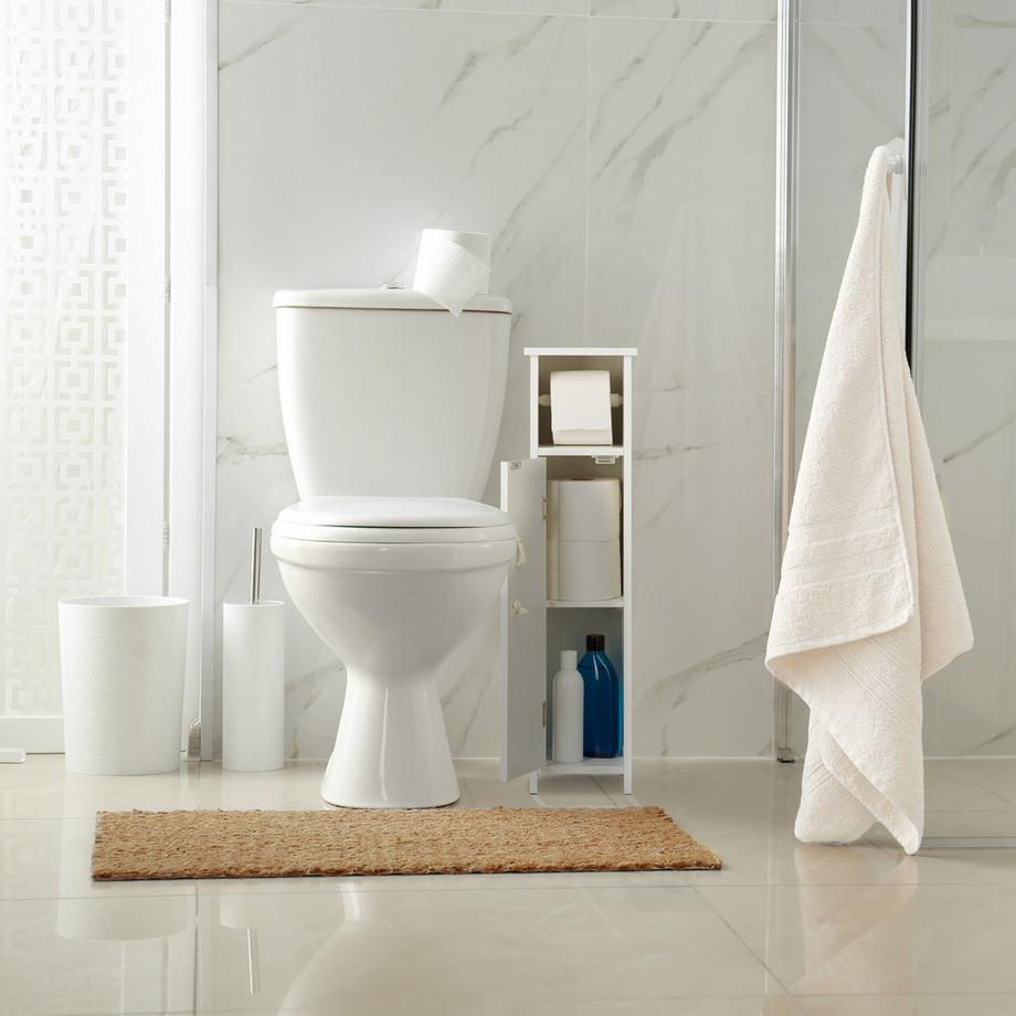 B2X Porte-papier toilette sur pied en blanc  