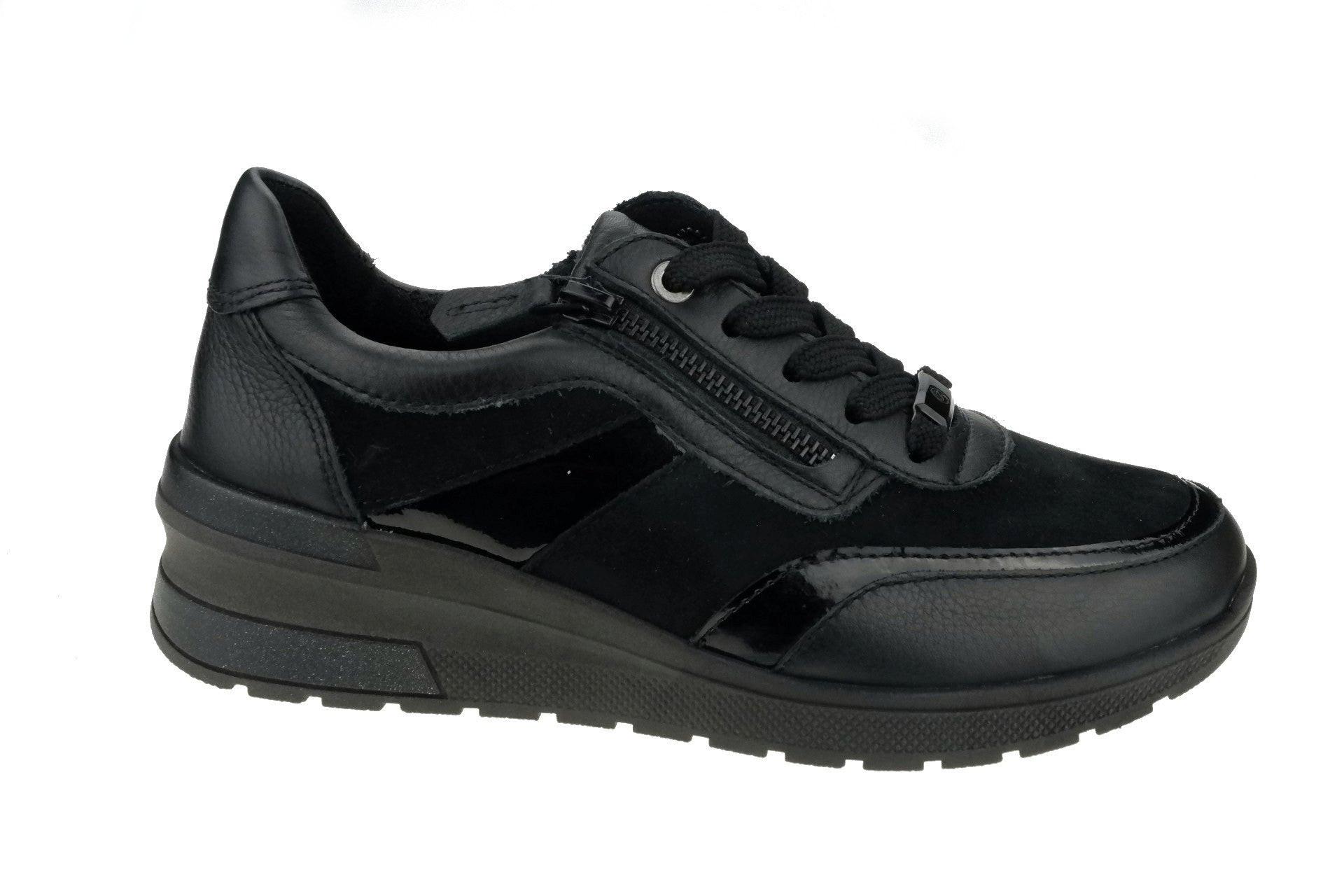 Image of Neapel-tron - Leder Sneaker Damen Schwarz 36.5