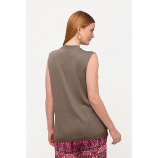 Ulla Popken  Gilet smanicato con effetto metallico e scollo a girocollo 