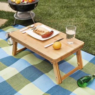 Songmics  Support pour ordinateur portable Table pour ordinateur portable Pliable Réglable en hauteur Bambou 