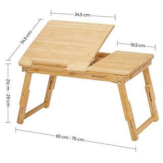 Songmics  Support pour ordinateur portable Table pour ordinateur portable Pliable Réglable en hauteur Bambou 