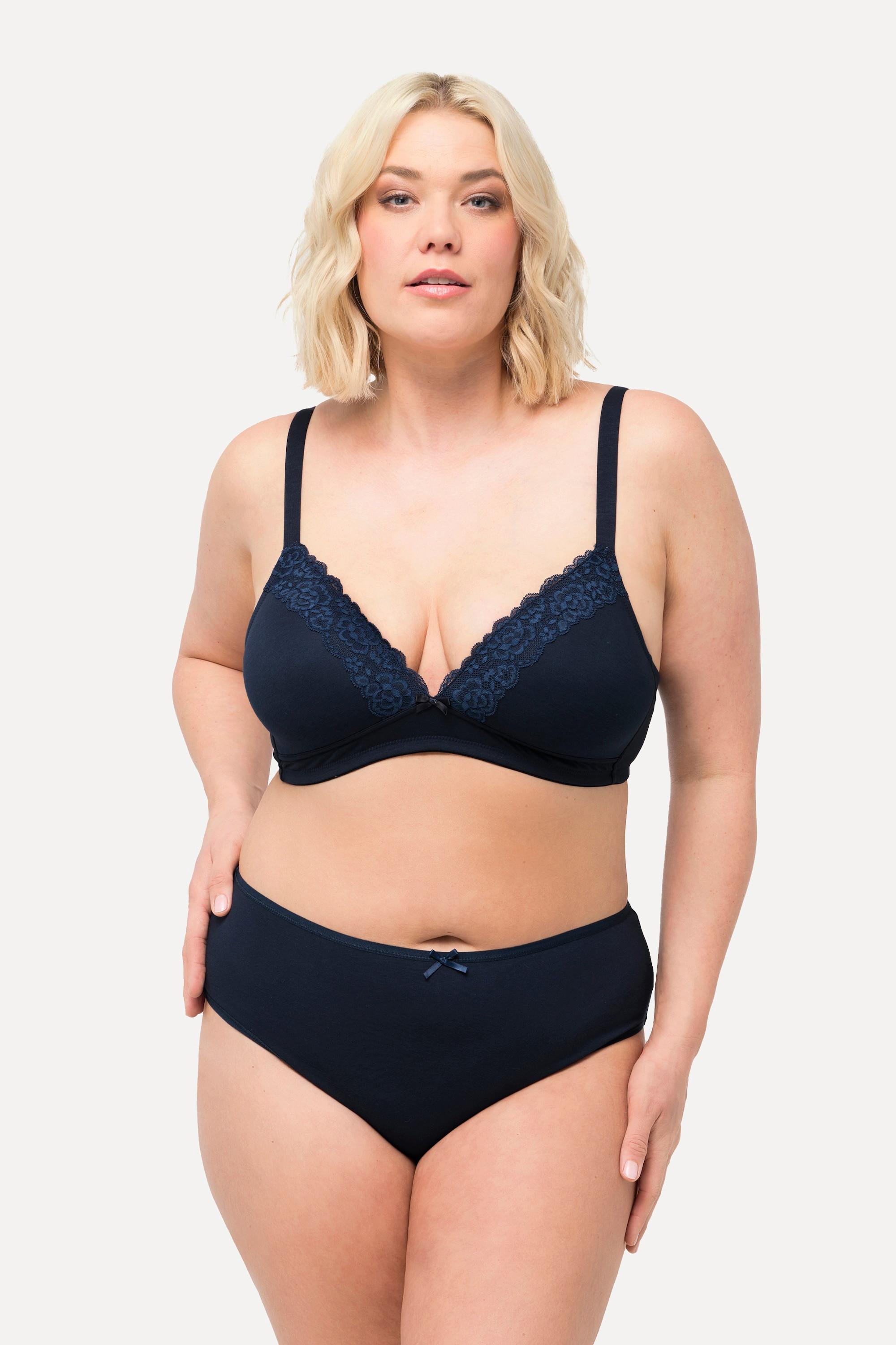 Ulla Popken  Soutien-gorge sans armatures à bonnets en mousse, bords fantaisie - bonnets A - C 