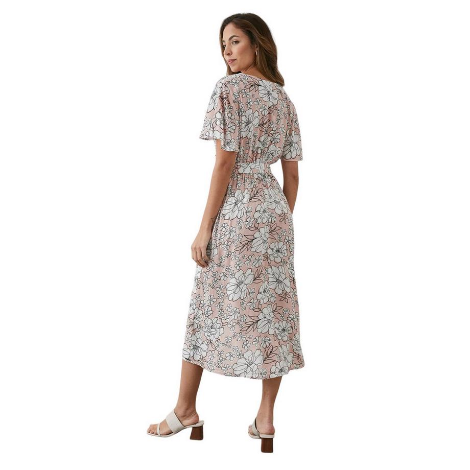 Principles Robe Enveloppante à Imprimé Floral et Manches Volantes  