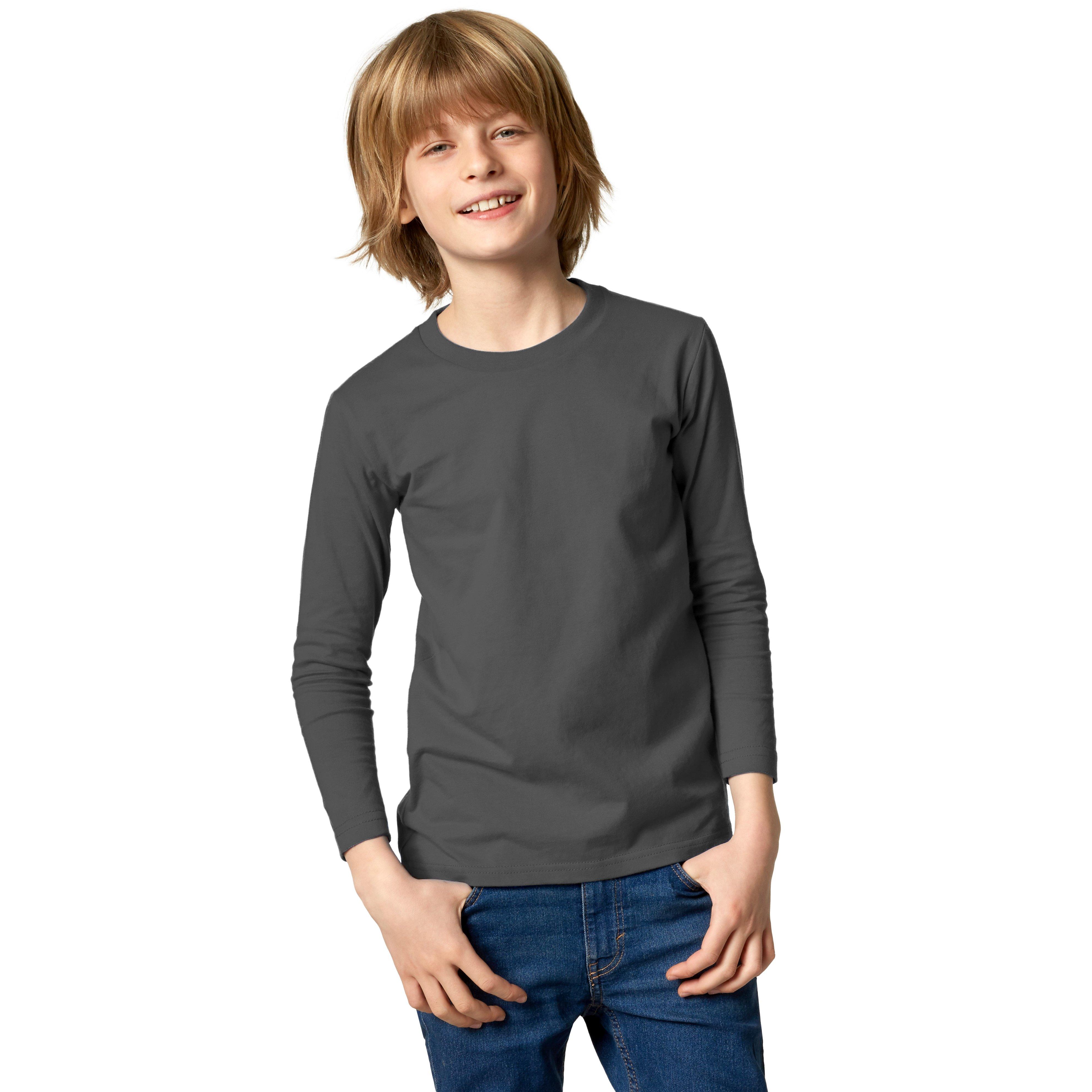 Image of Langarm-shirt Kinder Jungen Grau 116