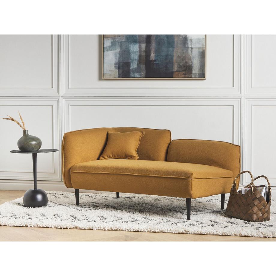 Beliani Linksseitige Chaiselongue aus Bouclé Retro CHEVANNES  