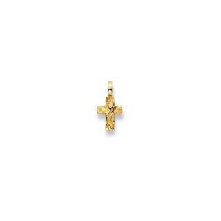 MUAU Schmuck  Pendentif croix or jaune 750, 15x8mm 