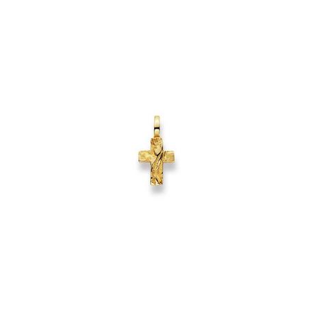 MUAU Schmuck  Pendentif croix or jaune 750, 15x8mm 