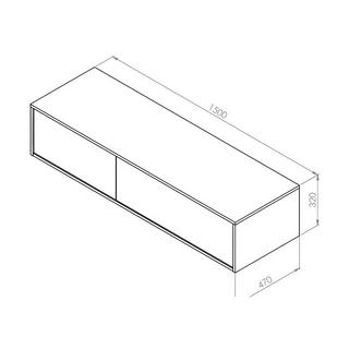 Vente-unique Waschbeckenunterschrank hängend - Betongrau - 150 cm - ISAURE II  