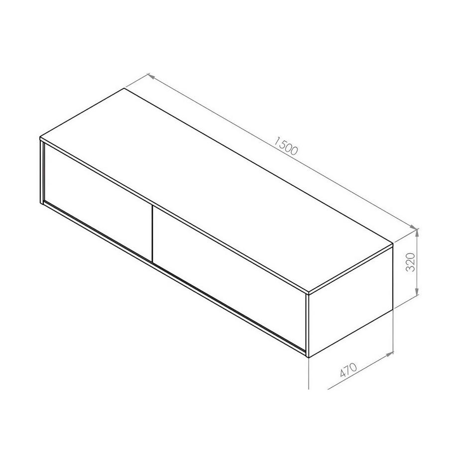 Vente-unique Meuble sous vasque suspendu - Coloris gris béton - L150 cm - ISAURE II  