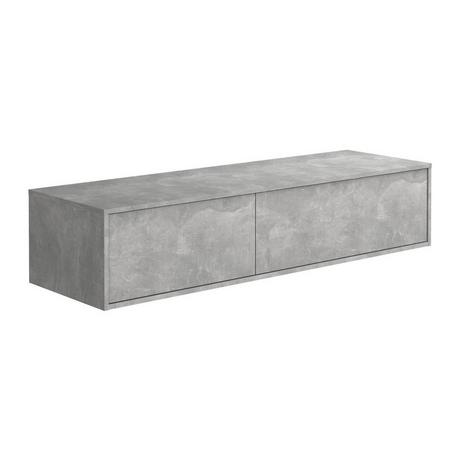 Vente-unique Mobile sotto lavabo sospeso Grigio calcestruzzo 150 cm - ISAURE  