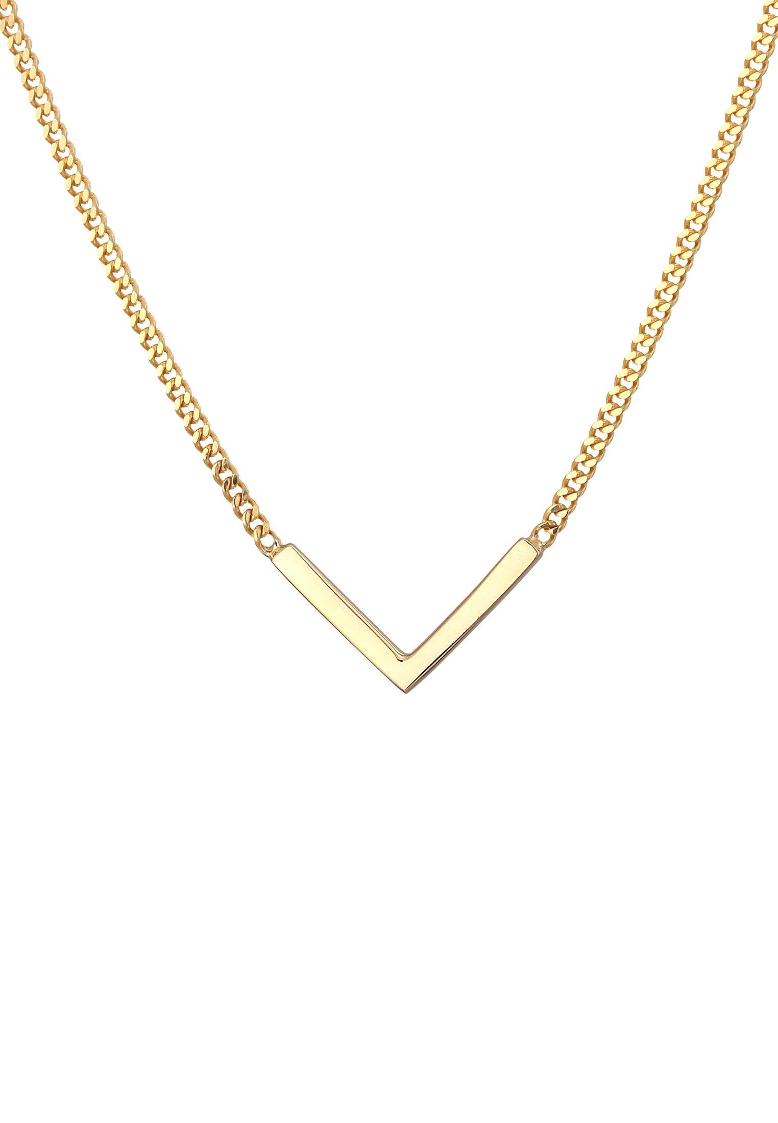 Elli  Halskette V-Kette Geo Minimal 375 Gelbgold 