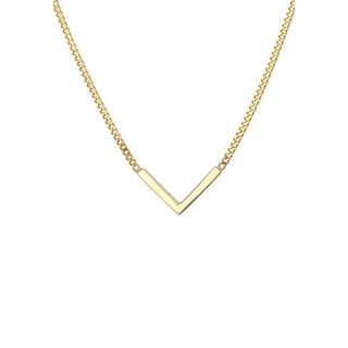 Elli  Halskette V-Kette Geo Minimal 375 Gelbgold 