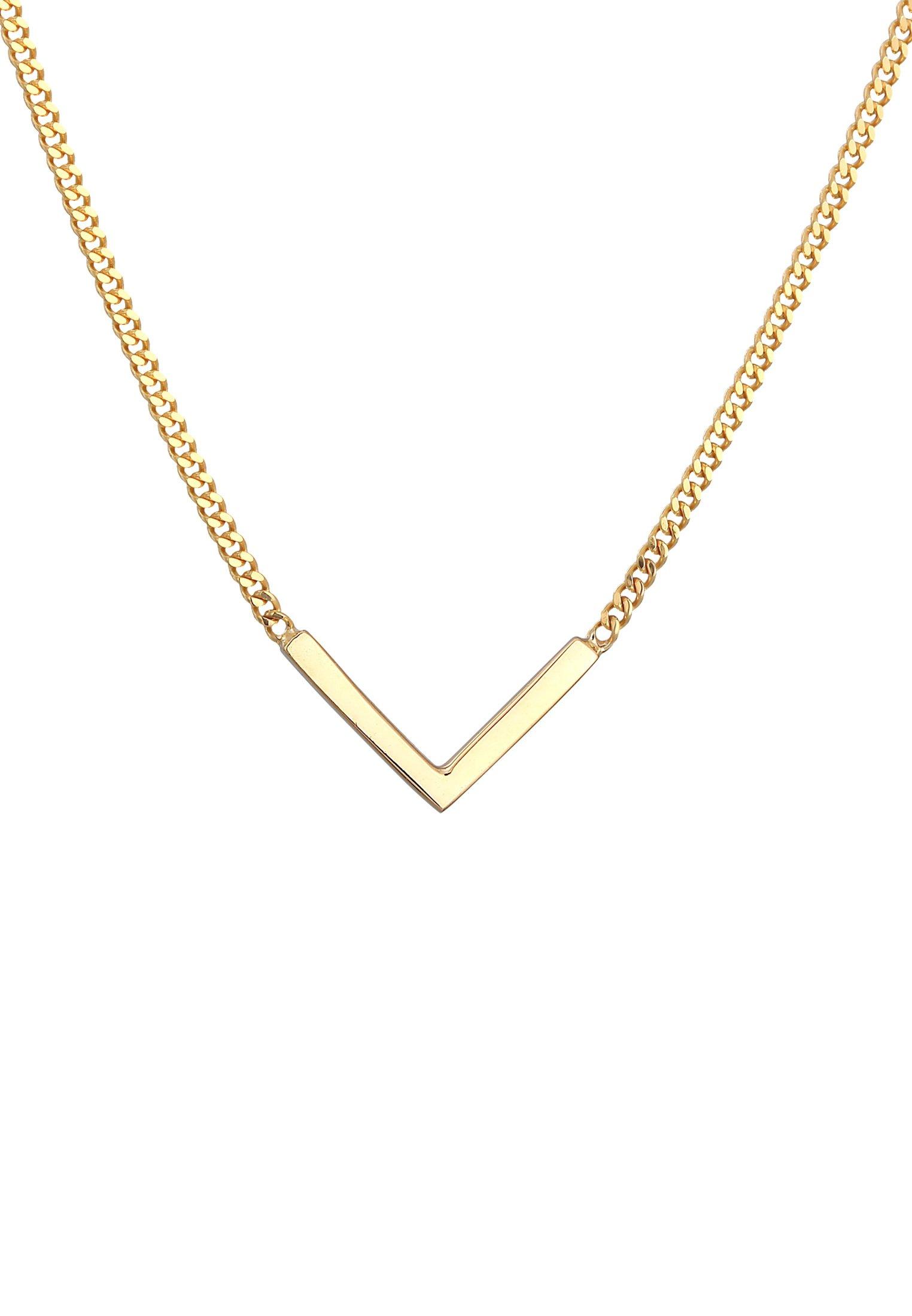 Elli  Halskette V-Kette Geo Minimal 375 Gelbgold 