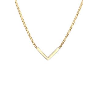 Elli  Halskette V-Kette Geo Minimal 375 Gelbgold 