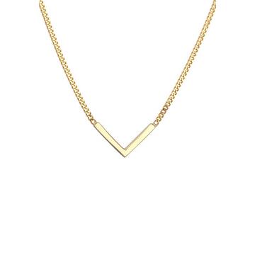 Collier Femmes Forme V Géo Minimaliste En Or Jaune 375