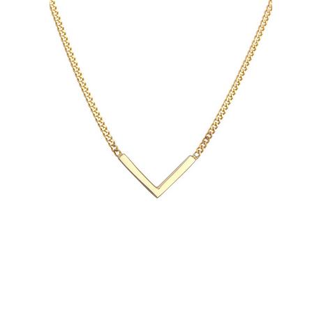 Elli  Halskette V-Kette Geo Minimal 375 Gelbgold 