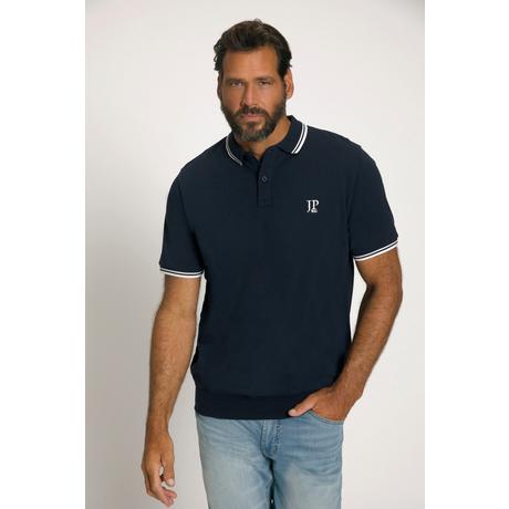 JP1880  Maglia polo in piqué con taglio speciale per l'addome e mezze maniche blu notte 