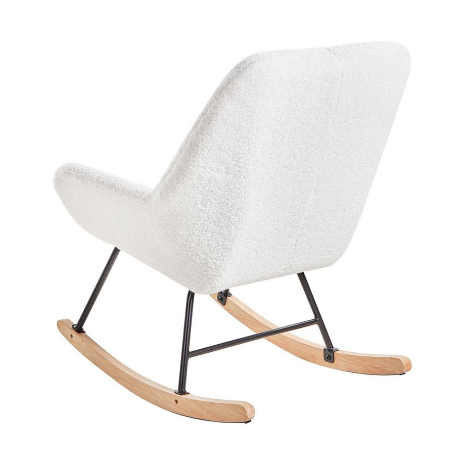 Beliani Fauteuil à bascule en Bouclé Rustique KINNO  