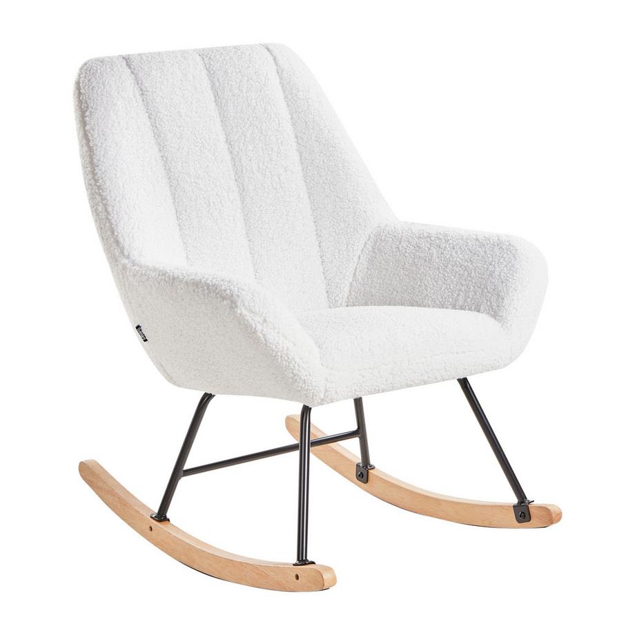 Beliani Fauteuil à bascule en Bouclé Rustique KINNO  