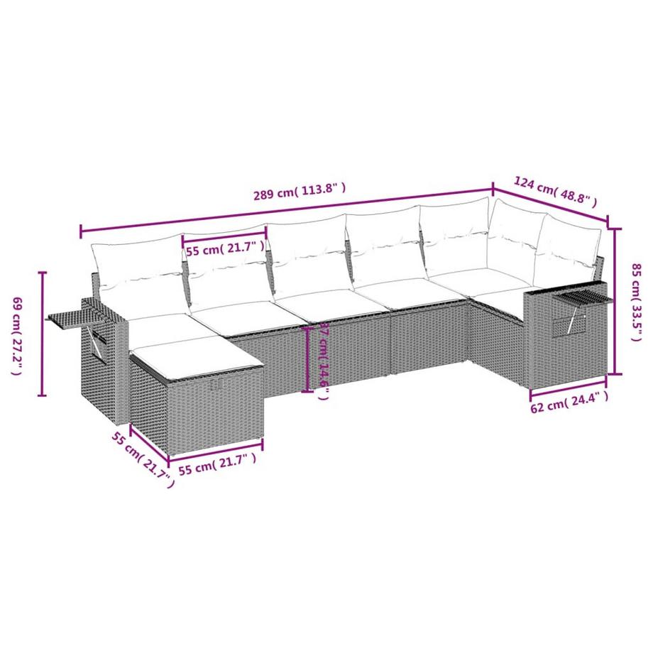 VidaXL Garten sofagarnitur poly-rattan  