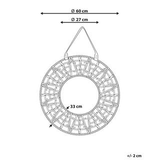 Beliani Wandspiegel aus Papierschnur Boho PALACI  
