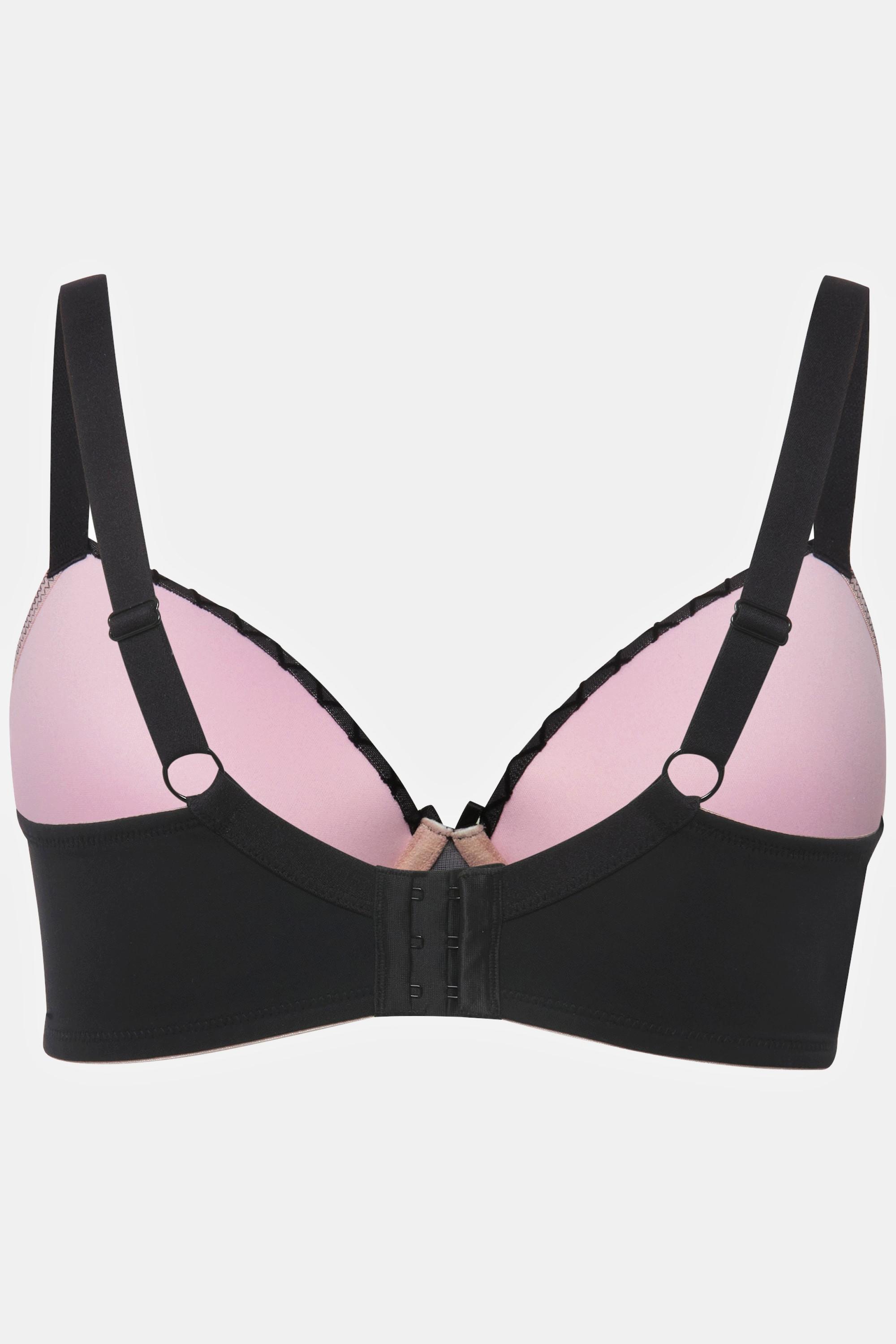 Ulla Popken  Reggiseno con quadri vellutati, ferretto, coppe morbide, mesh e coppa B-E 