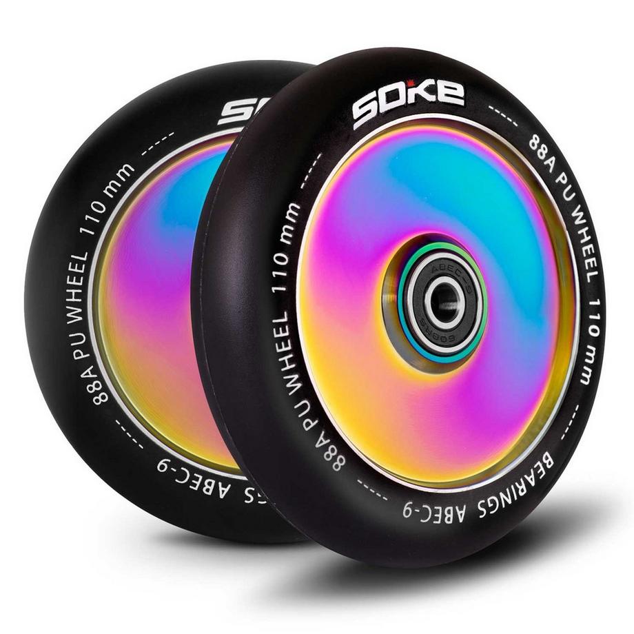 B2X  Roues Full Scooter de 110 mm de couleur arc-en-ciel, paquet de 2 