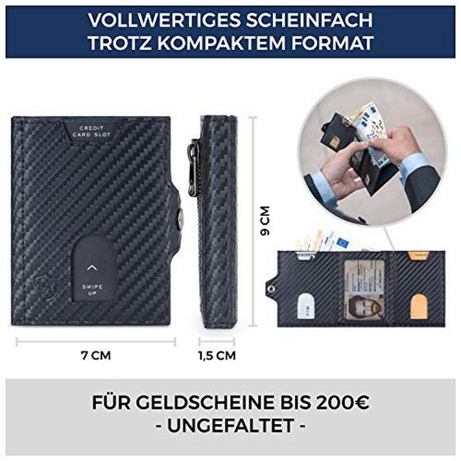 Only-bags.store Schlankes Portemonnaie mit RFID-Schutz  