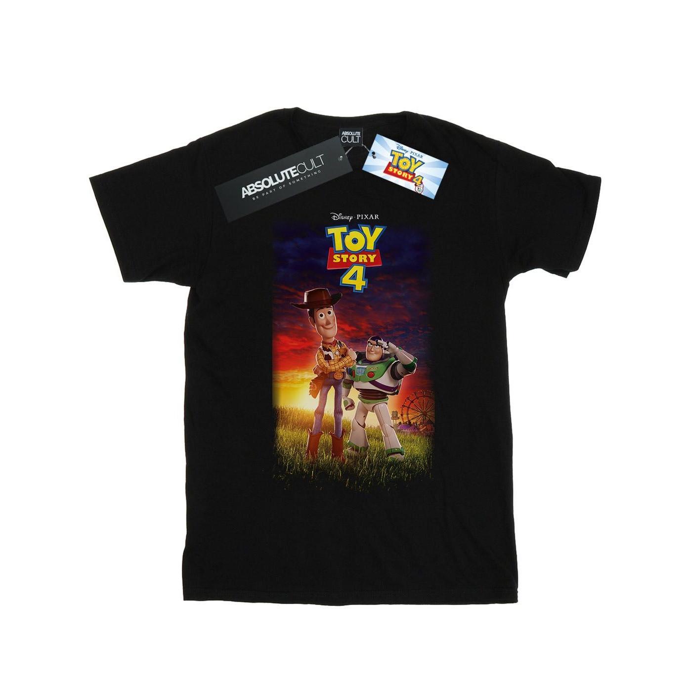 Image of Toy Story 4 Buzz And Woody Poster Tshirt Damen Schwarz 4XL