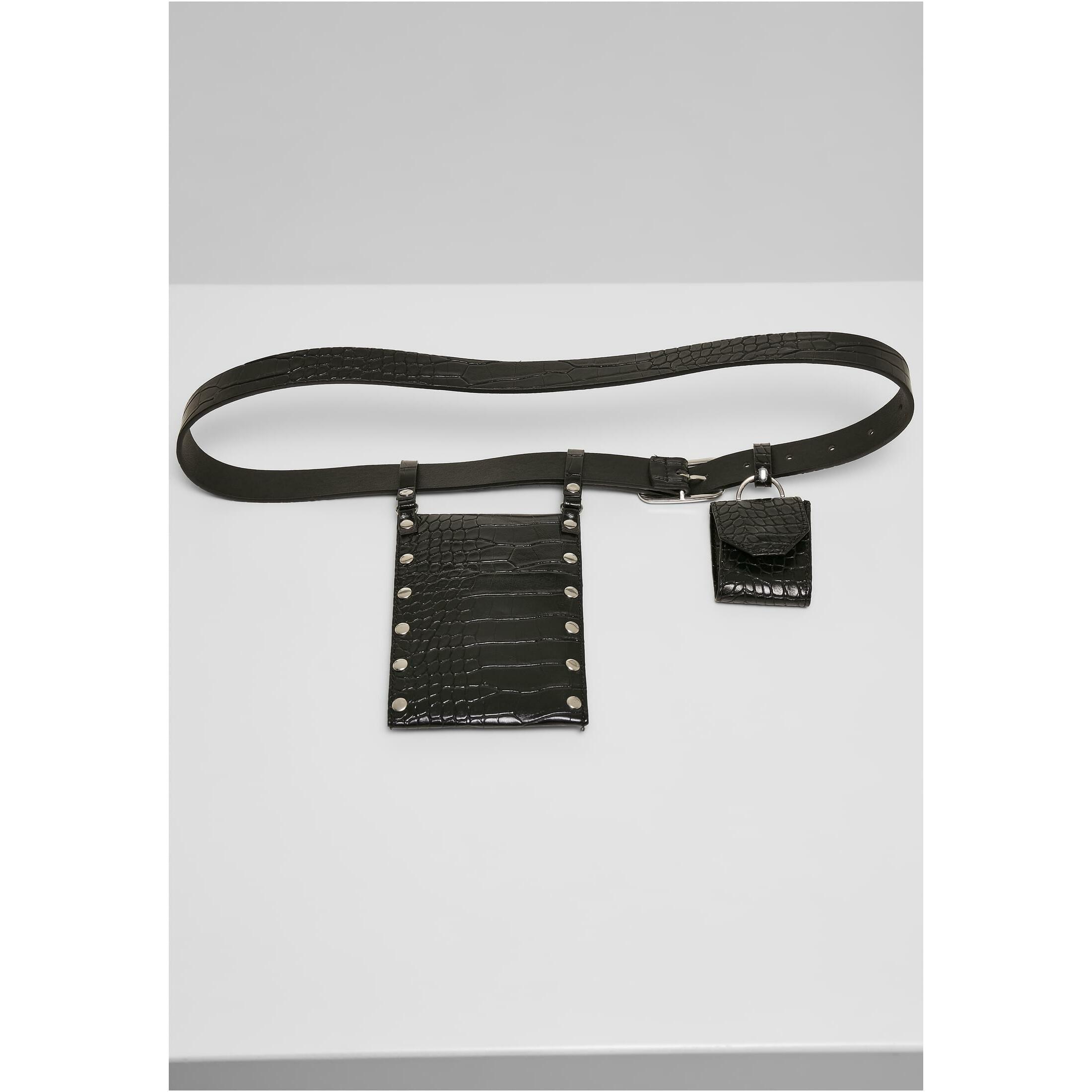 URBAN CLASSICS Croco Kunstledergürtel mit Tasche  
