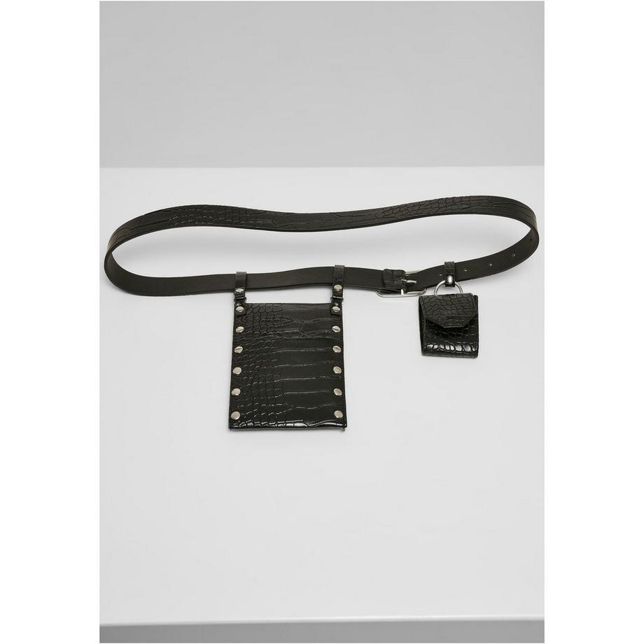 URBAN CLASSICS Croco Kunstledergürtel mit Tasche  