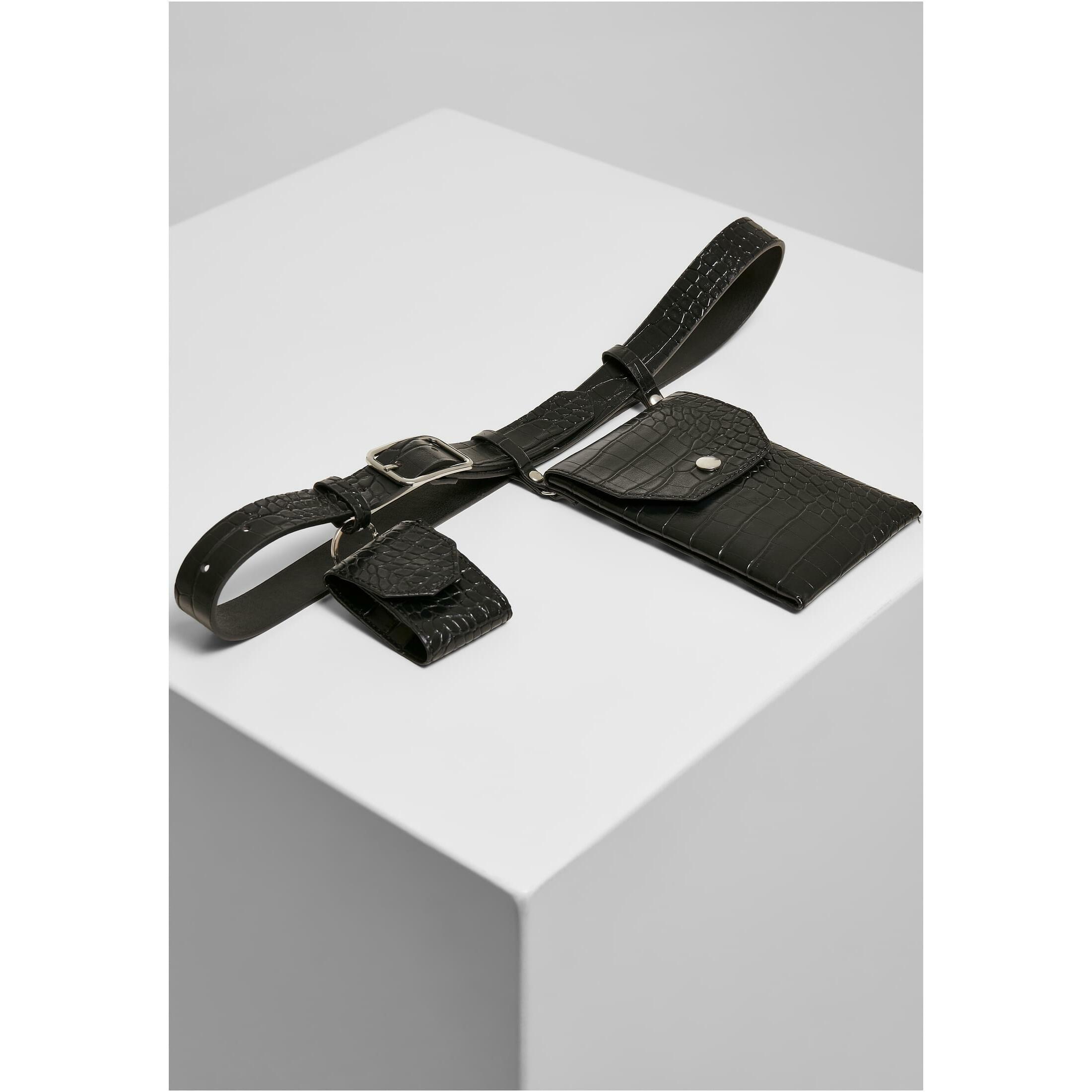 URBAN CLASSICS  ceinture en cuir synthétique avec pochette croco 