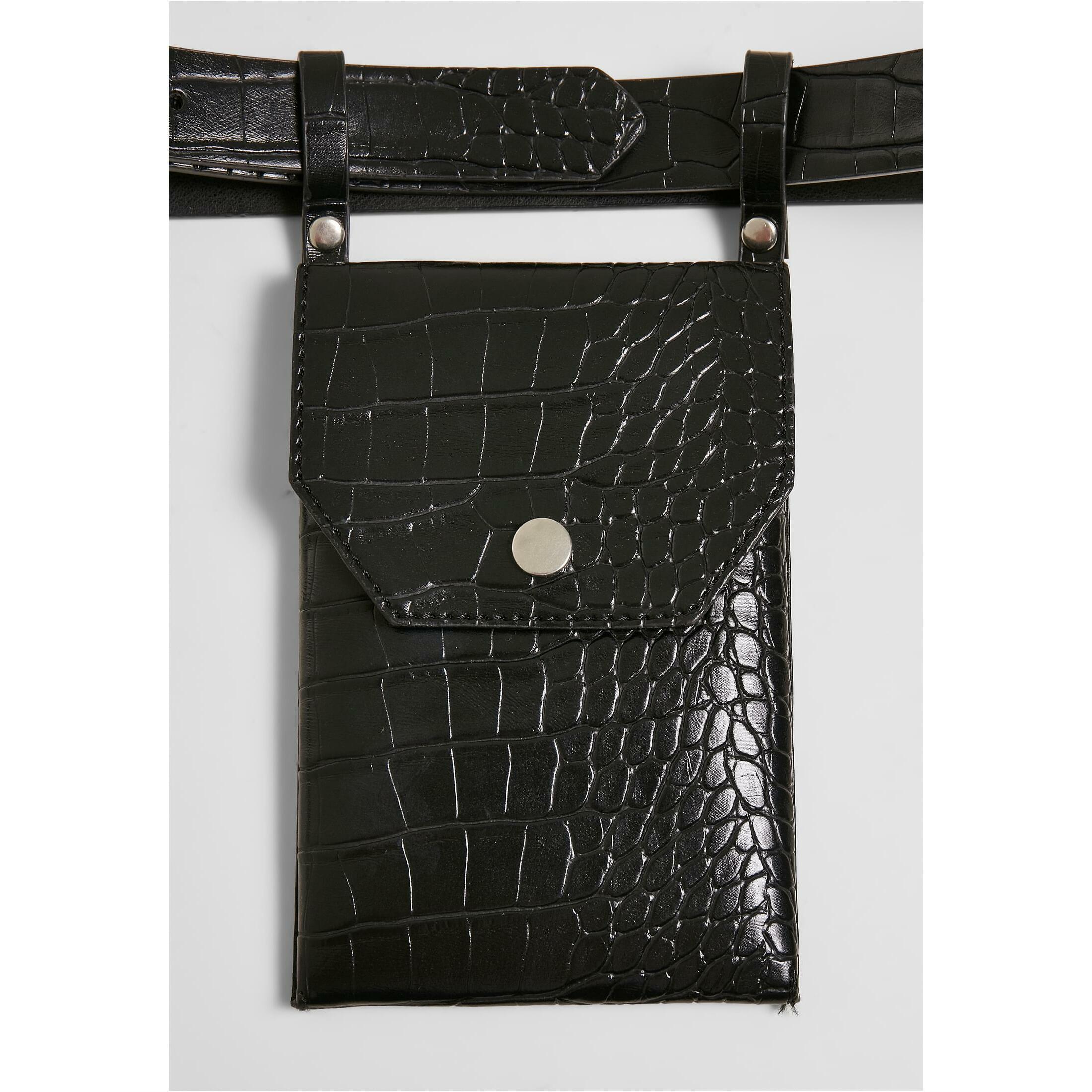 URBAN CLASSICS Croco Kunstledergürtel mit Tasche  