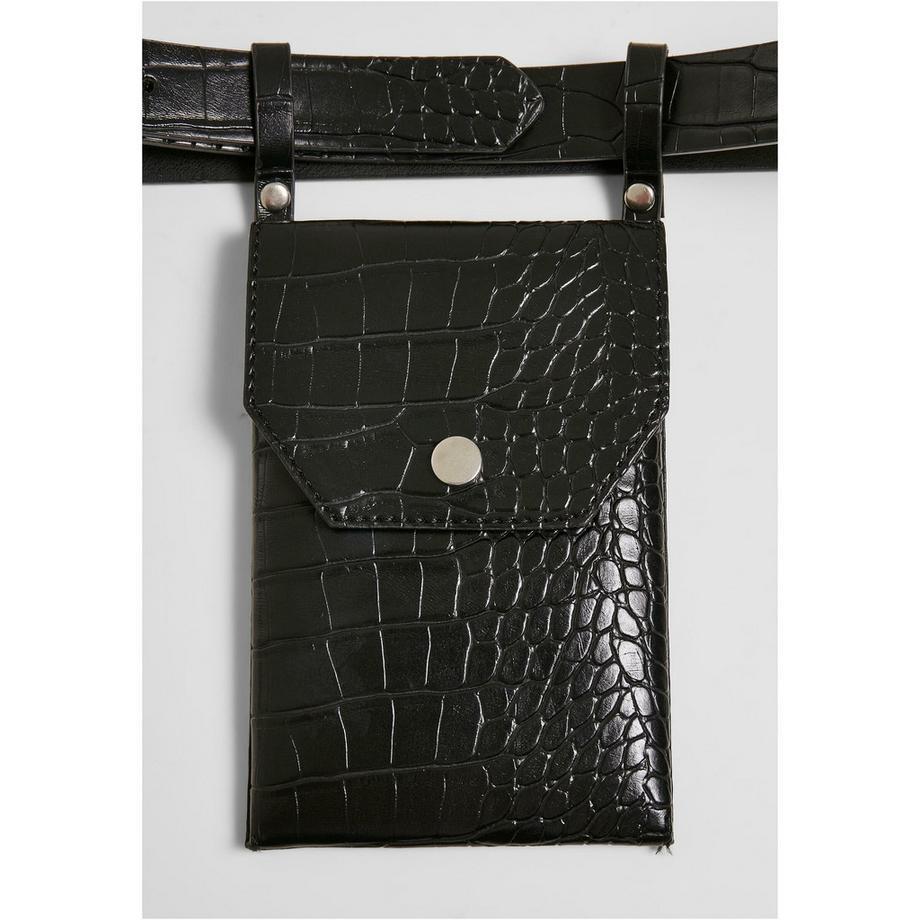 URBAN CLASSICS Croco Kunstledergürtel mit Tasche  