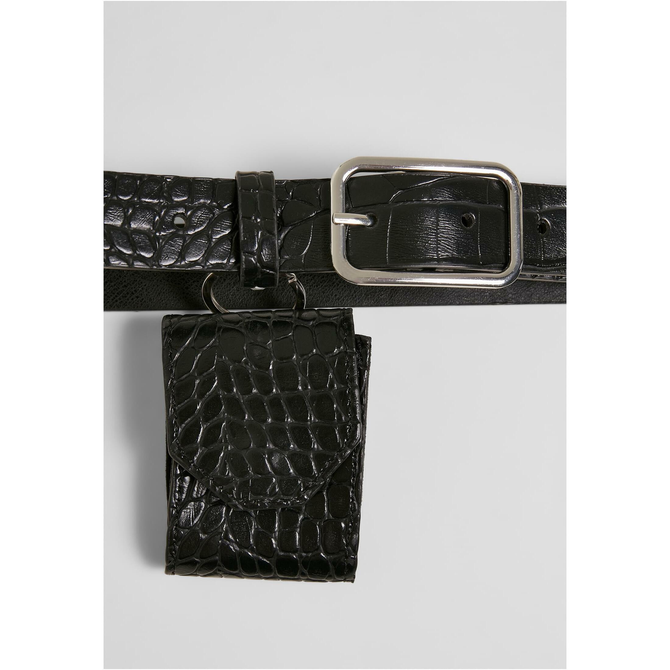 URBAN CLASSICS  ceinture en cuir synthétique avec pochette croco 