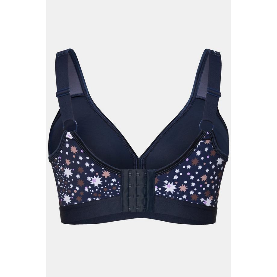 Ulla Popken Reggiseno Minimizer Stampa Stelle Senza Ferretto Coppa C-D  