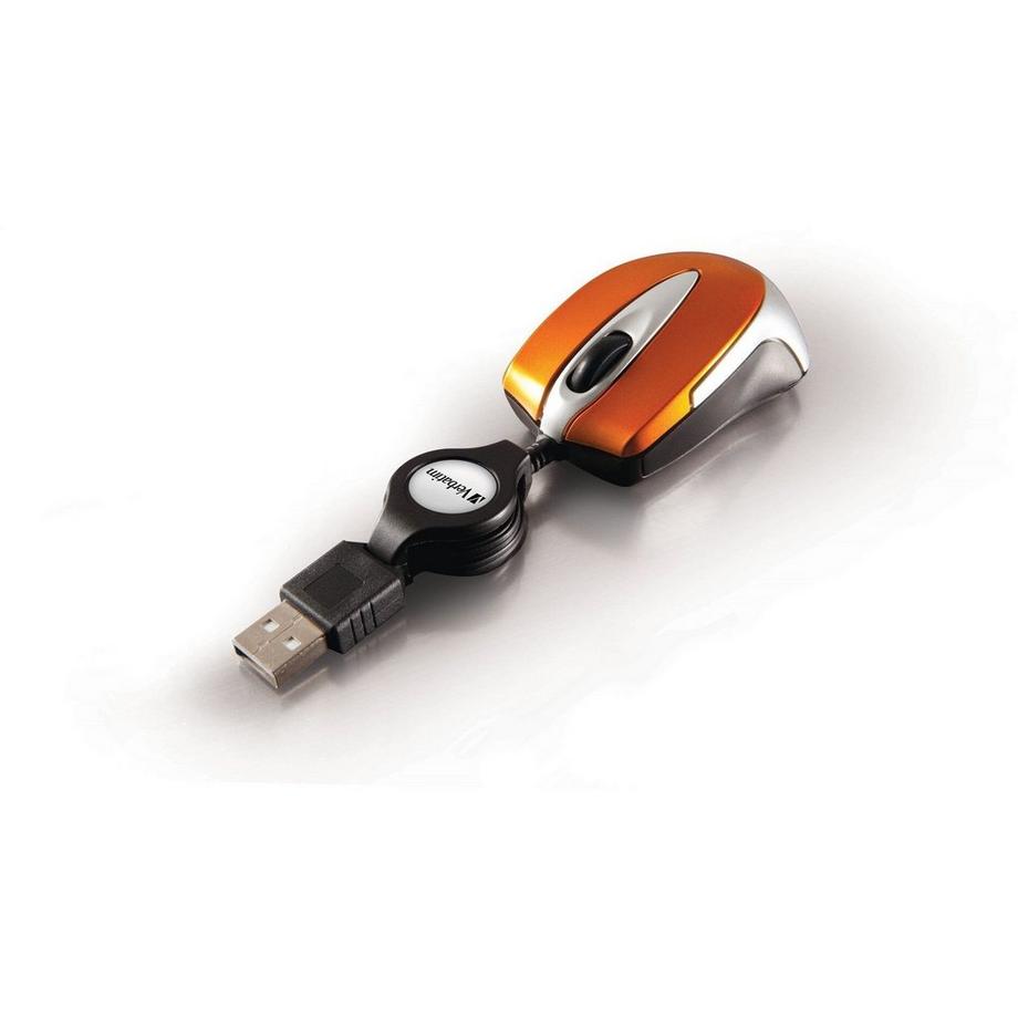 Verbatim  Einziehbare Mini-Filar-Maus für Laptops  Go Mini Optical Travel 