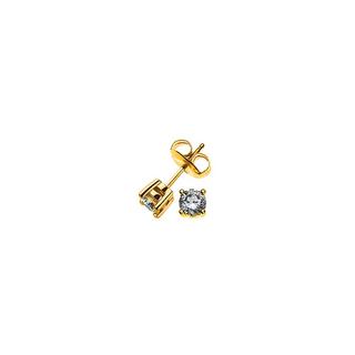 MUAU Schmuck  Solitär Ohrstecker 4-Griff-Fassung Gelbgold 750 Brillanten 0.34ct. 5mm 