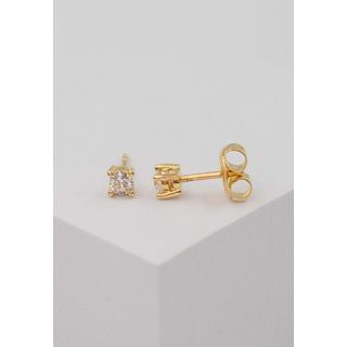 MUAU Schmuck  Solitär Ohrstecker 4-Griff-Fassung Gelbgold 750 Brillanten 0.34ct. 5mm 