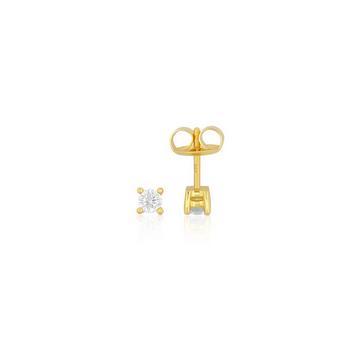 Solitär Ohrstecker 4-Griff-Fassung Gelbgold 750 Brillanten 0.34ct. 5mm