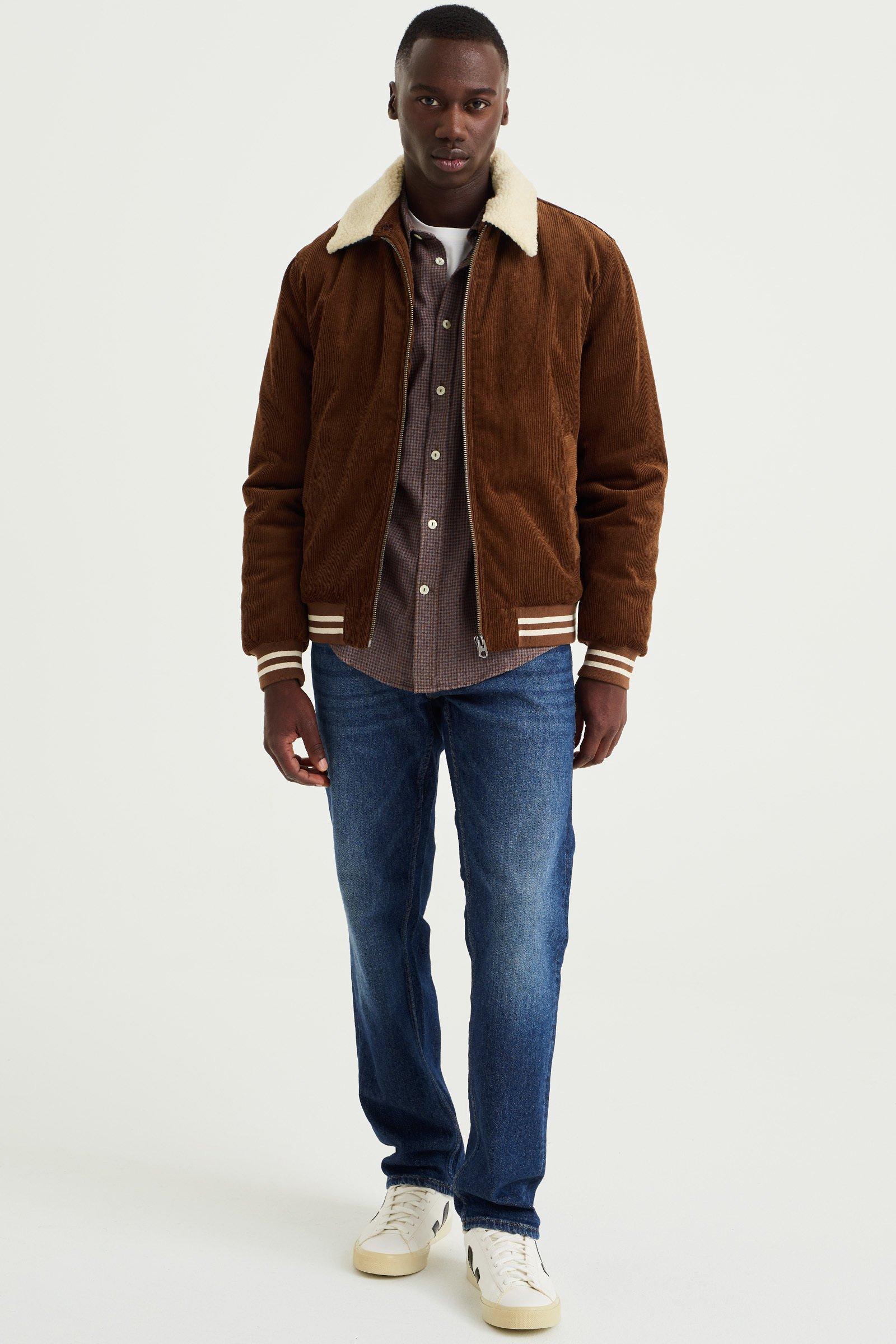 WE Fashion  Cord-Bomberjacke Für Männer Mit Sherpa-Kragen 